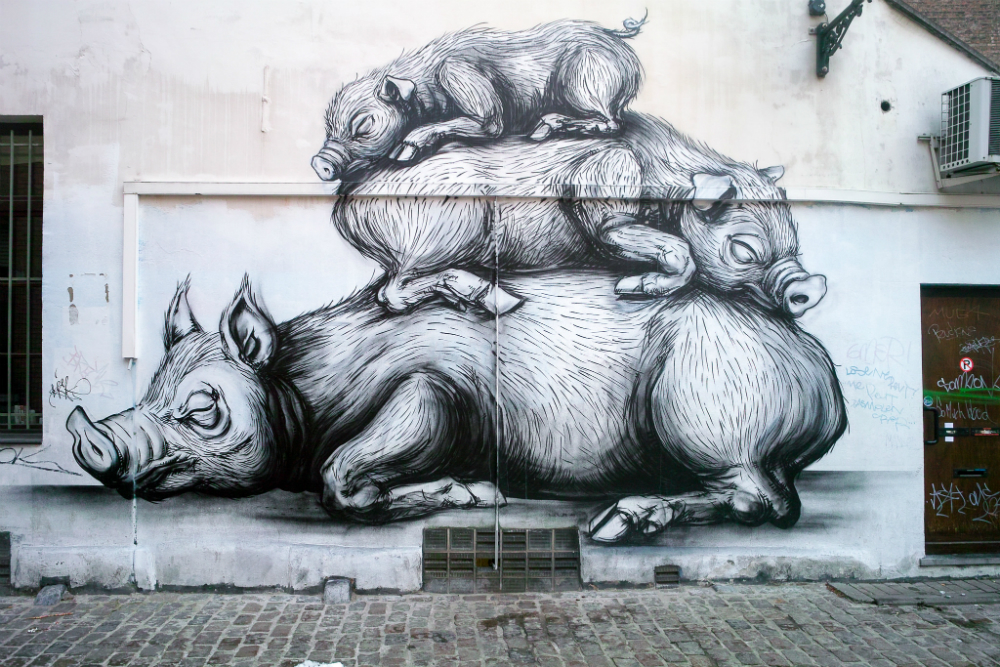 Street Art in Brussel. Beeld: William Murphy (Flickr)
